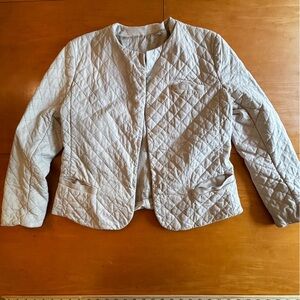 Vera Pelle Made in Italy faux leather ivory cream crop jacket